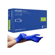 Нітрилові рукавички Mercator Medical Nitrylex BASIC, S (6-7), сині, 100 шт
