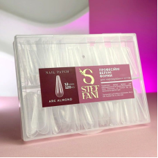 ВЕРХНІ ФОРМИ ДЛЯ НАРОЩУВАННЯ НІГТІВ STEFFANI NAIL PATCH ARC ALMOND. АРКОВИЙ МИГДАЛЬ. З РОЗМІТКОЮ. ПРОЗОРІ. 120