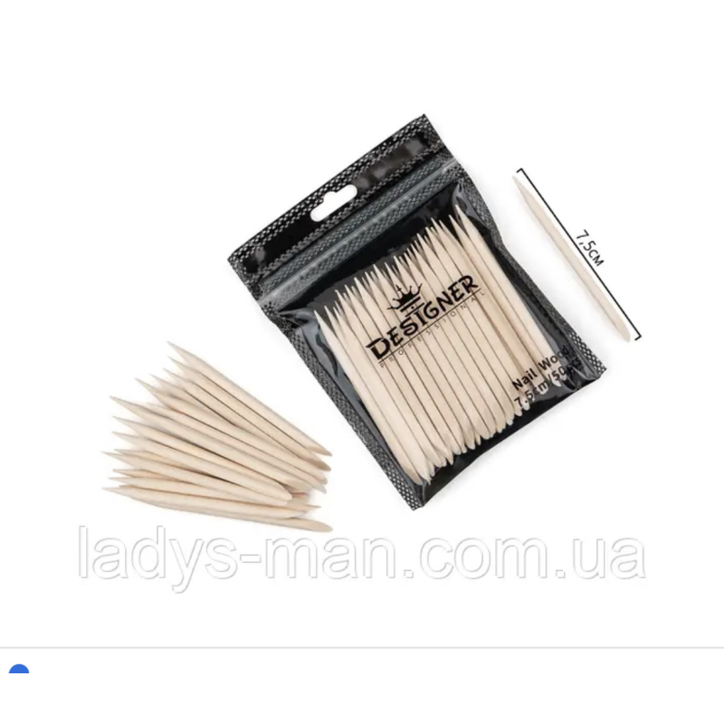 Апельсинові палички для манікюру Designer 7,5 см. 50 шт.