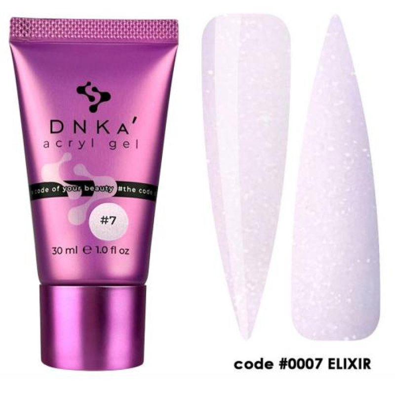 Полигель (Акрил-гель) DNKa Acryl Gel №07 Elixir (розовый с шиммером), 30 мл