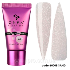 Акрил-гель DNKa №8 Sand бежевий з шиммером, 30 ml