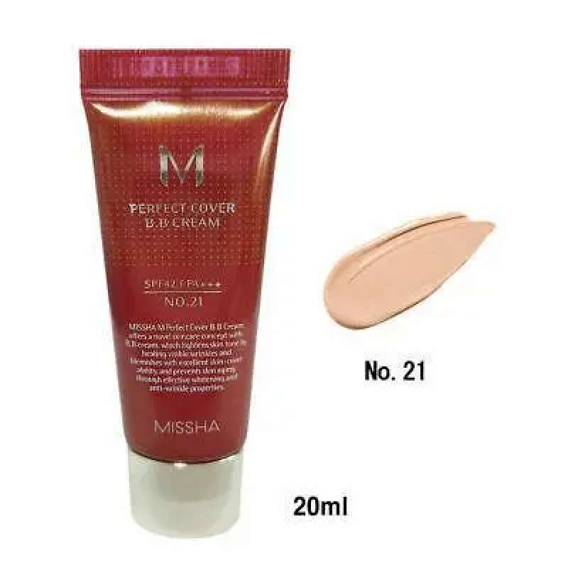 ВВ Крем Матуючий З Ідеальним Покриттям Missha M Perfect Cover BB Cream SPF42 PA+++ 20ml, 21 відтінок